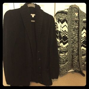 Two chunky sweaters. Target - black & white.